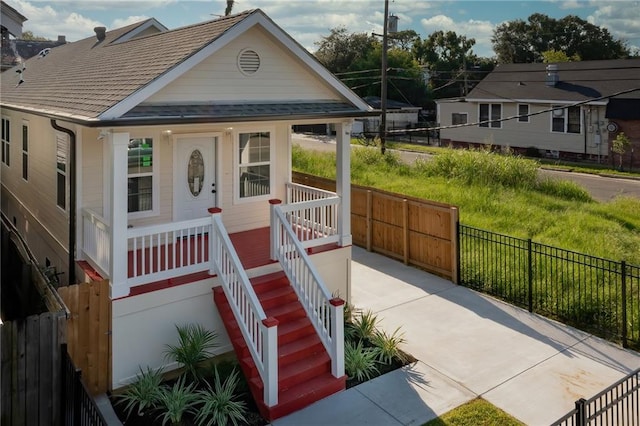 view of front of home featuring a porch