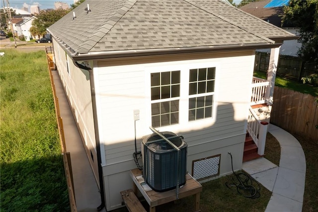 view of outbuilding with central AC