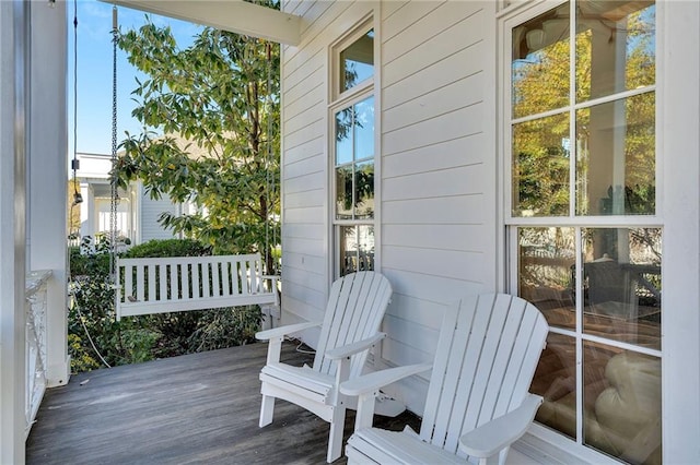 deck with covered porch