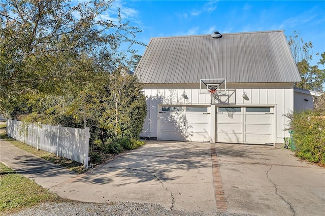 view of garage