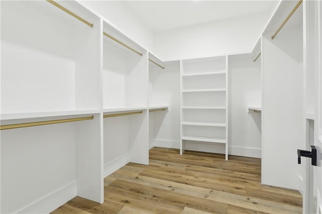 walk in closet featuring light wood-type flooring