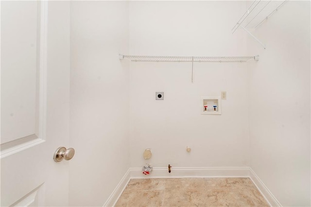 laundry area featuring hookup for an electric dryer, hookup for a washing machine, and hookup for a gas dryer