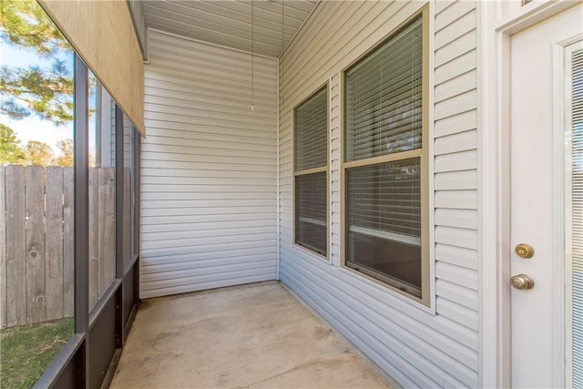 view of unfurnished sunroom