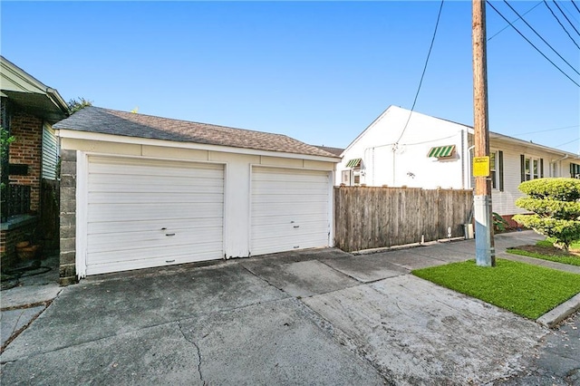 view of garage