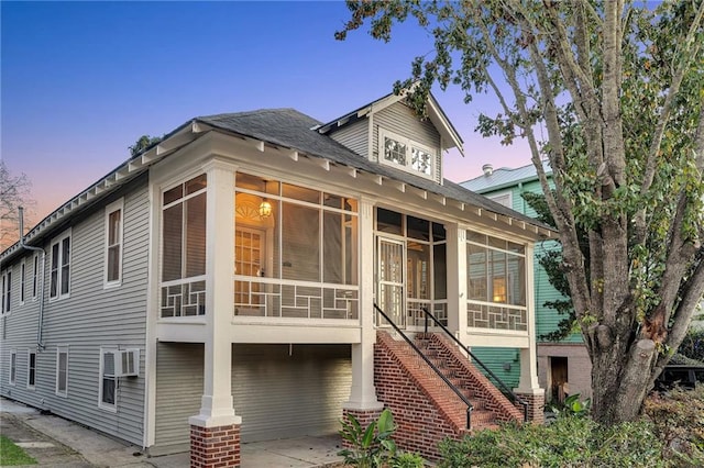 exterior space with a sunroom