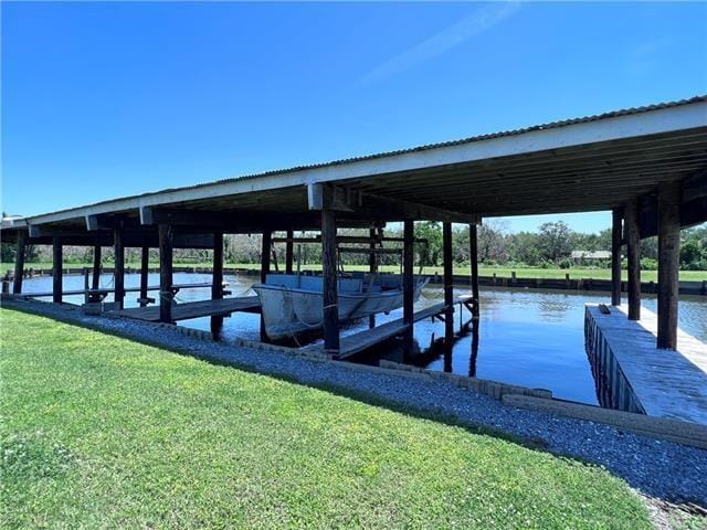 800 Anna St, Lafitte, LA 70067 - dock with a yard and a water view