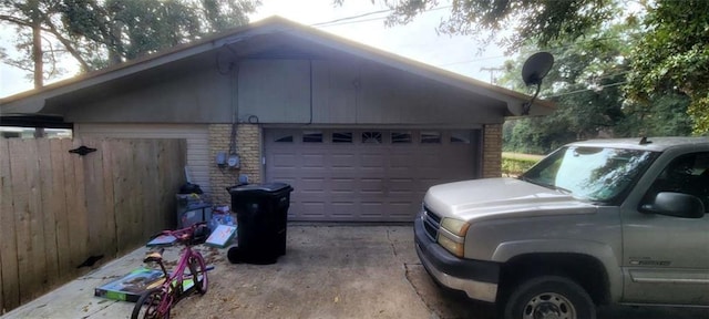 view of home's exterior with a garage