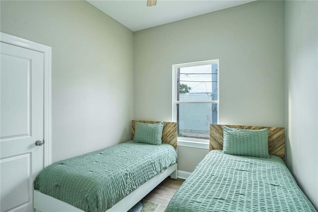 bedroom featuring hardwood / wood-style floors