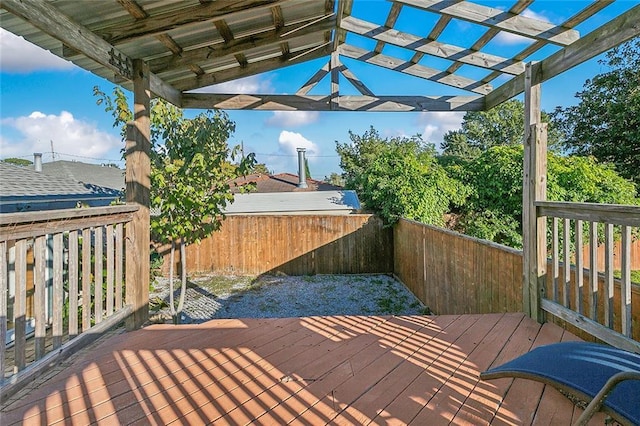 deck featuring a pergola