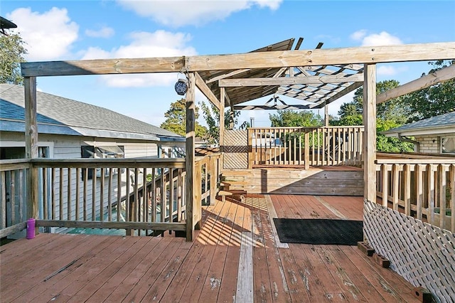 deck with a pergola