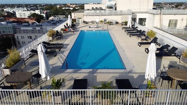 view of pool with a patio