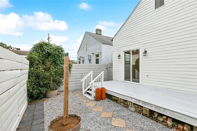 view of patio with a wooden deck