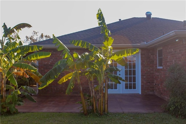 exterior space featuring french doors and a patio