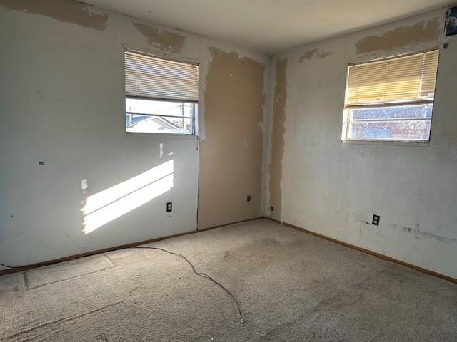 unfurnished room featuring carpet and a healthy amount of sunlight