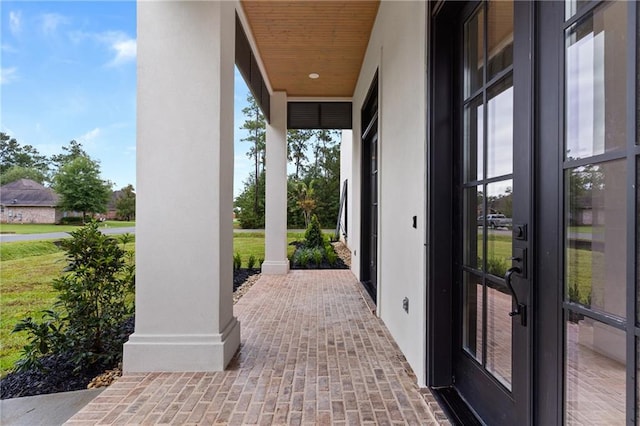 view of patio with a porch