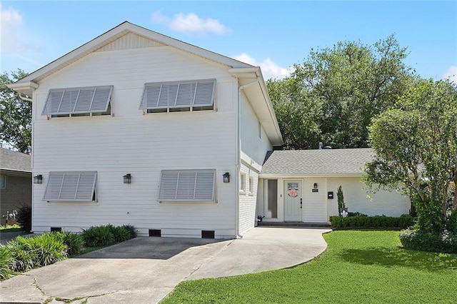 exterior space with a front yard