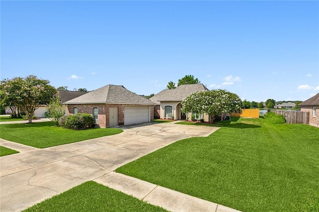 single story home with a front yard