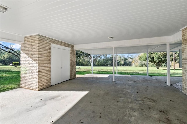 view of patio featuring a carport