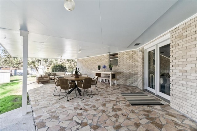 view of patio / terrace featuring an outdoor living space