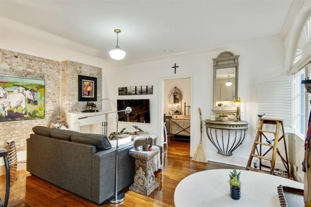 living room featuring dark hardwood / wood-style flooring