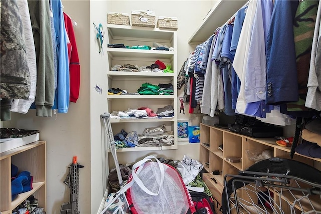 view of walk in closet