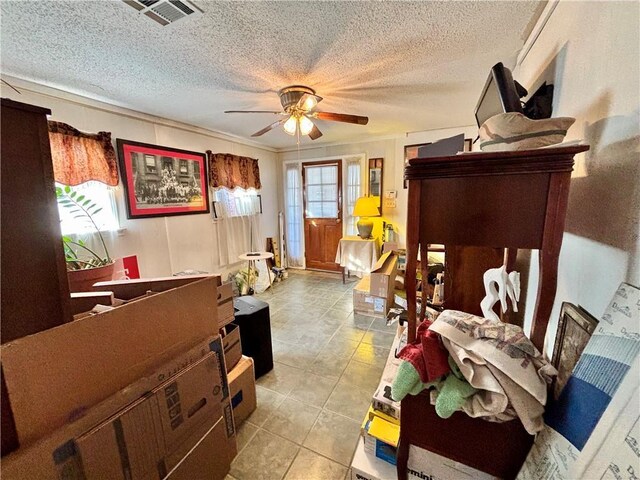 kitchen featuring white refrigerator and wooden walls