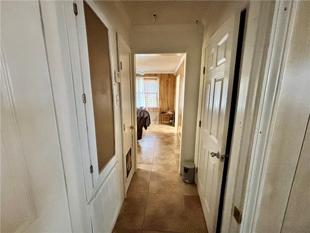 hallway with light tile patterned floors