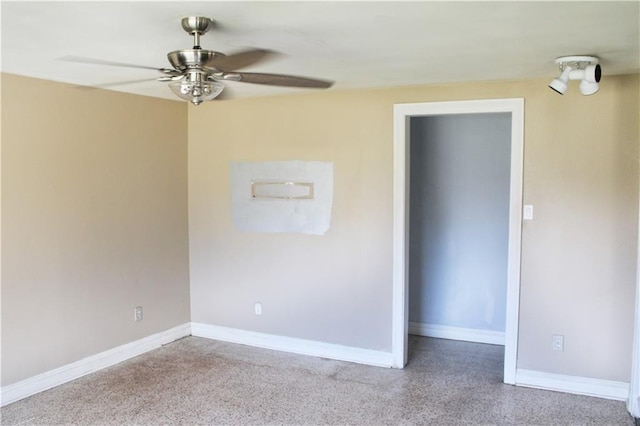 spare room featuring ceiling fan