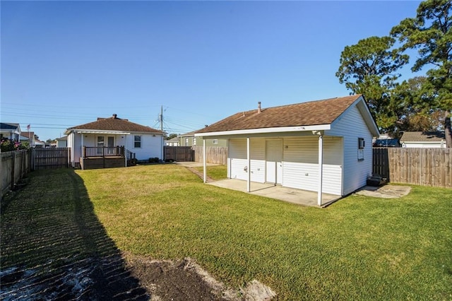 exterior space featuring a patio area and a yard