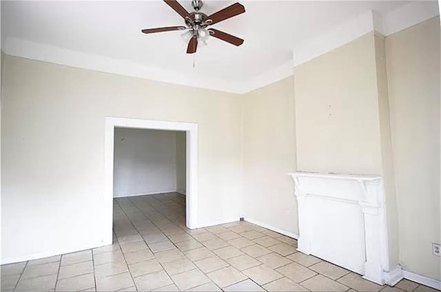 spare room featuring ceiling fan