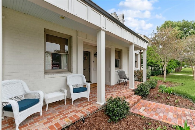 view of patio / terrace with a porch