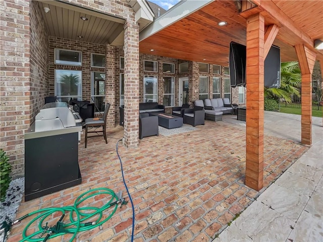 view of patio / terrace with an outdoor living space