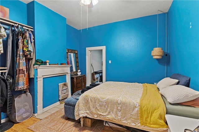 bedroom with light hardwood / wood-style flooring