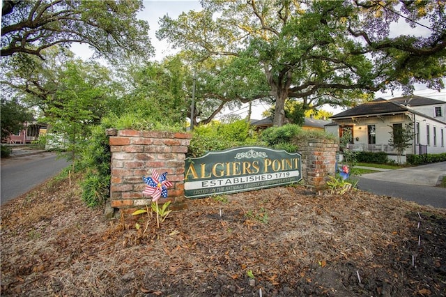 view of community sign