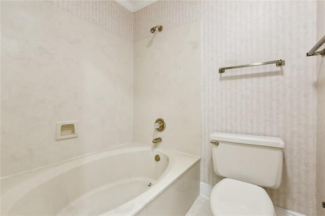 bathroom featuring  shower combination and toilet