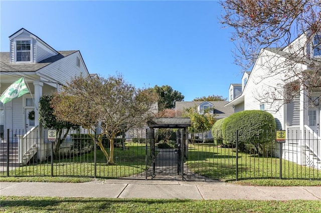 exterior space with a front yard