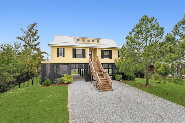 view of front of house with a front yard