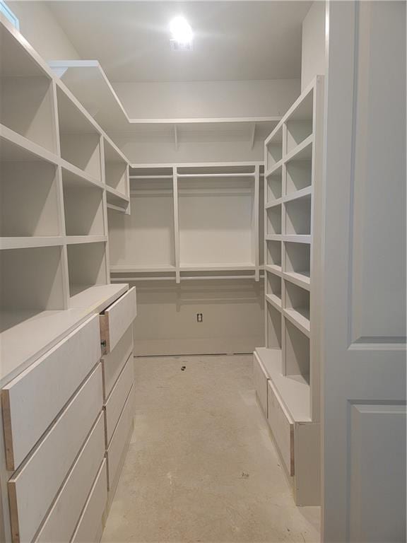 view of walk in closet