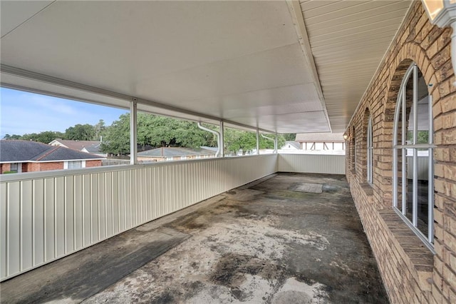 view of unfurnished sunroom