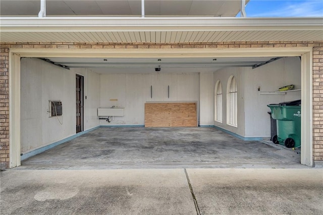 garage with sink