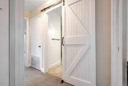 hall with a barn door