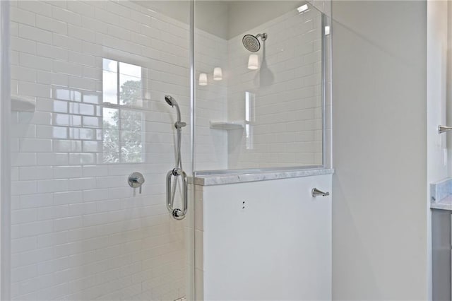 bathroom featuring walk in shower