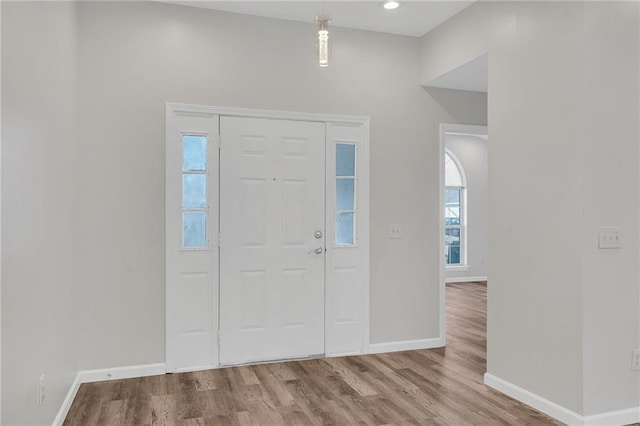 foyer featuring light wood-type flooring