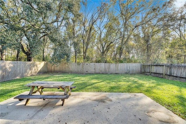 view of yard with a patio