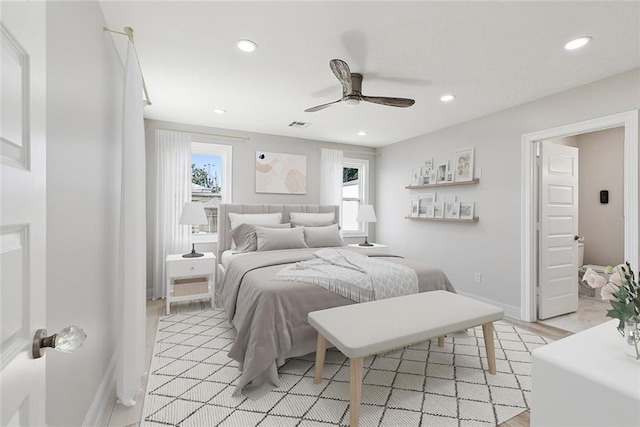 bedroom with ceiling fan