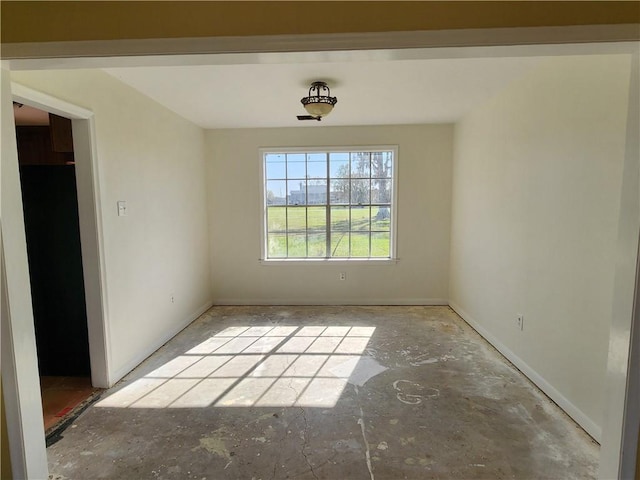 view of unfurnished dining area