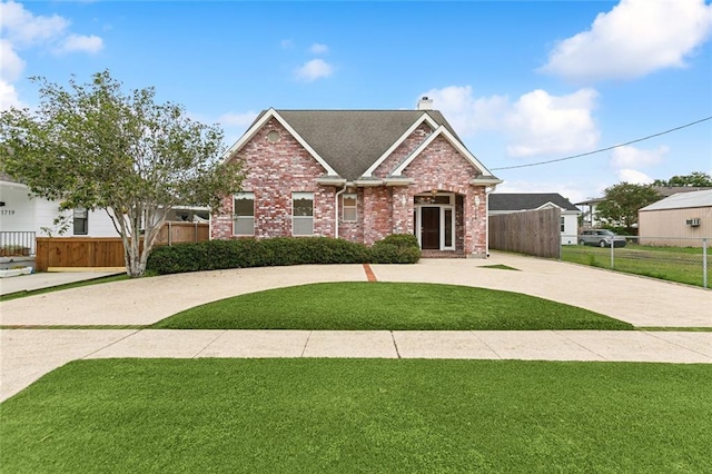 view of front of property featuring a front yard