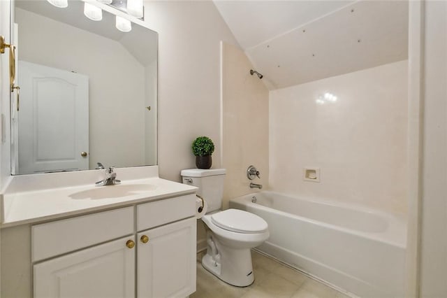 full bathroom with vanity, toilet, and shower / bathtub combination