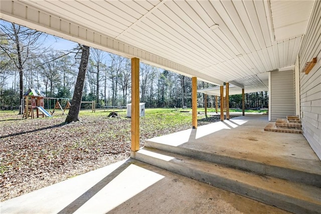 view of patio / terrace featuring a playground