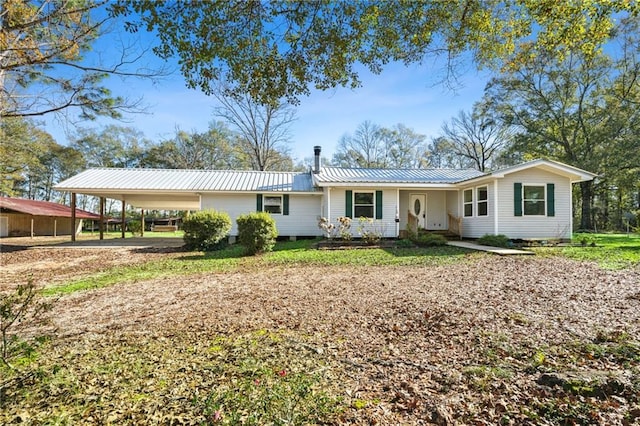 view of front of house featuring a carport